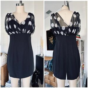Vintage 90’s CONTEMPO CASUALS Polka Dot Mini Dress